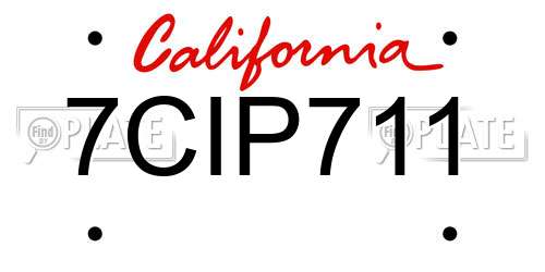 7CIP711 California License Plate