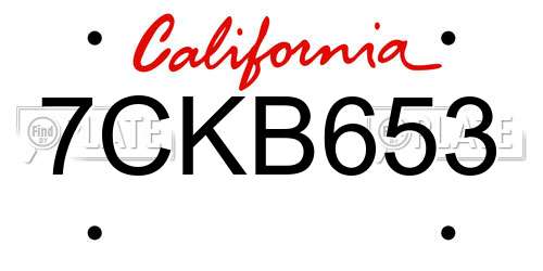 7CKB653 California License Plate