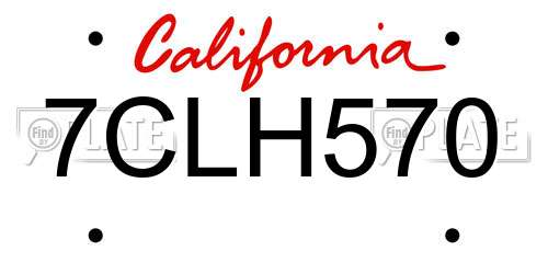 7CLH570 California License Plate