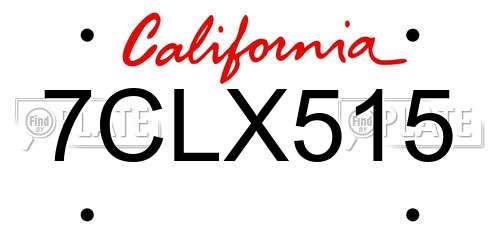 7CLX515 California License Plate