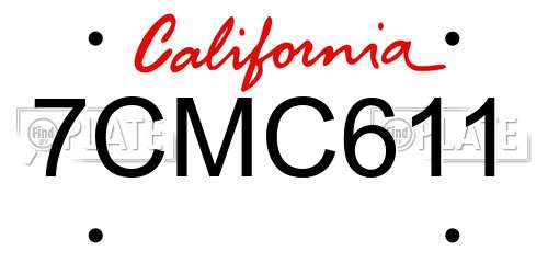 7CMC611 California License Plate