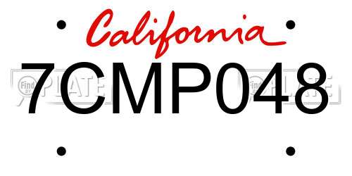 7CMP048 California License Plate