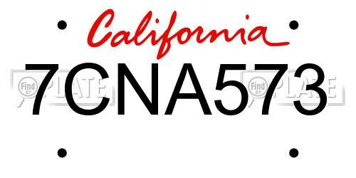 7CNA573 California License Plate