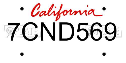 7CND569 California License Plate