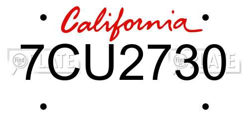 7CU2730 California License Plate