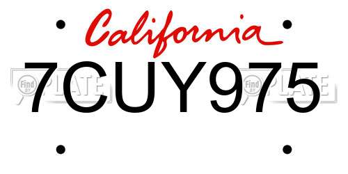 7CUY975 California License Plate
