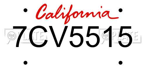 7CV5515 California License Plate