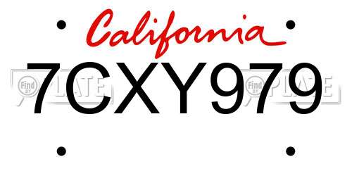7CXY979 California License Plate