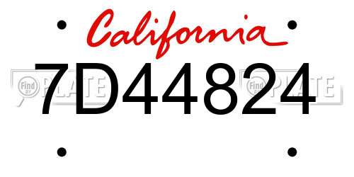 7D44824 California License Plate