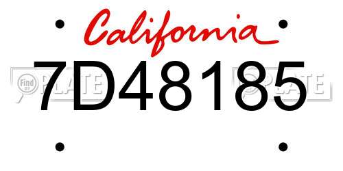 7D48185 California License Plate