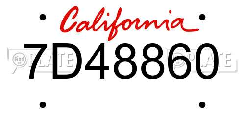 7D48860 California License Plate