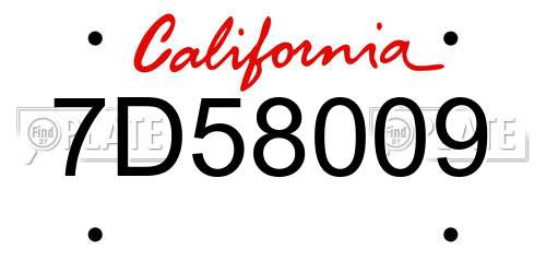 7D58009 California License Plate