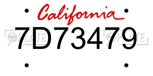 7D73479 California License Plate