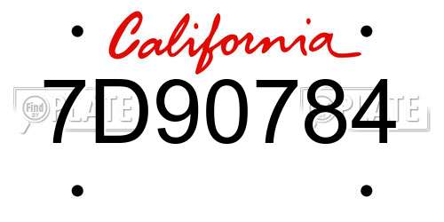 7D90784 California License Plate