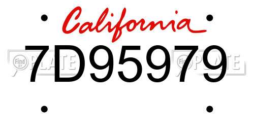 7D95979 California License Plate