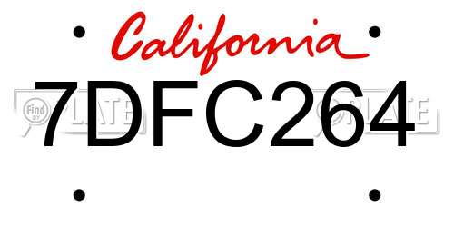 7DFC264 California License Plate