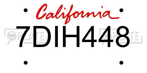 7DIH448 California License Plate