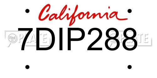 7DIP288 California License Plate
