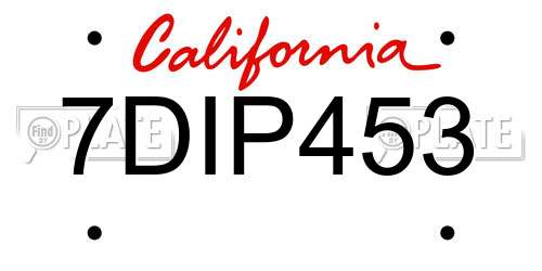 7DIP453 California License Plate