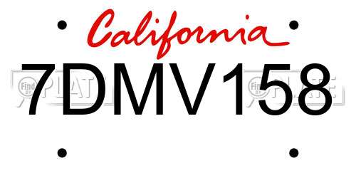 7DMV158 California License Plate