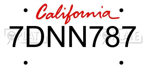 7DNN787 California License Plate