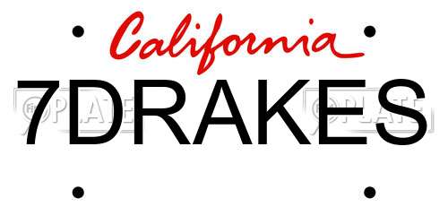 7DRAKES California License Plate