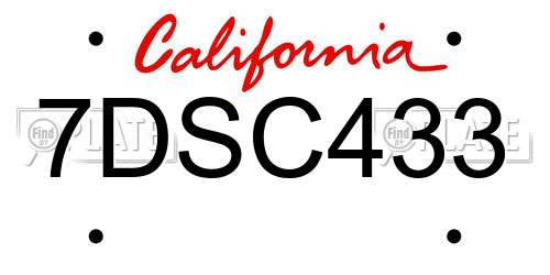 7DSC433 California License Plate