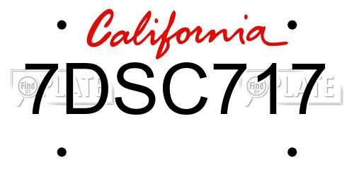 7DSC717 California License Plate