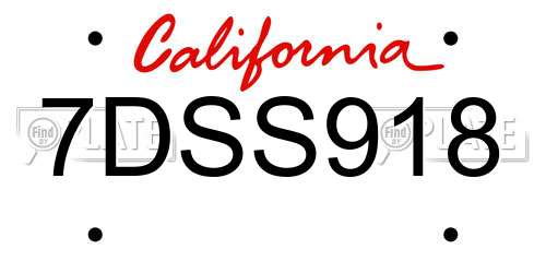 7DSS918 California License Plate