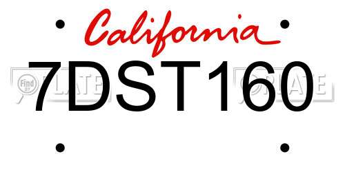 7DST160 California License Plate
