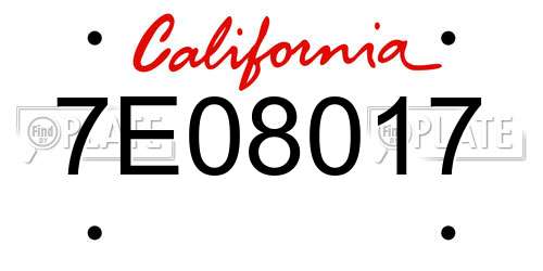 7E08017 California License Plate