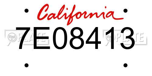 7E08413 California License Plate