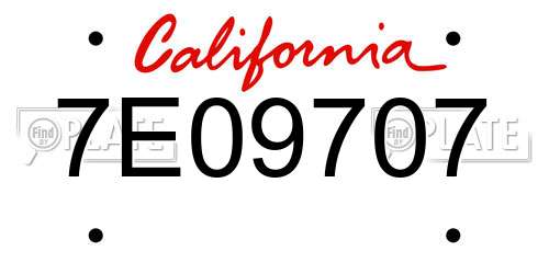7E09707 California License Plate