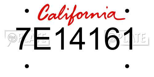7E14161 California License Plate