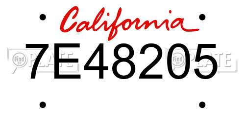 7E48205 California License Plate