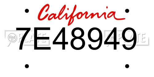 7E48949 California License Plate