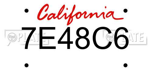 7E48C6 California License Plate