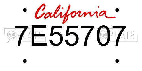 7E55707 California License Plate