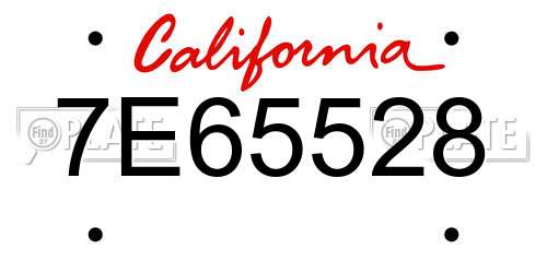 7E65528 California License Plate