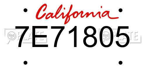 7E71805 California License Plate