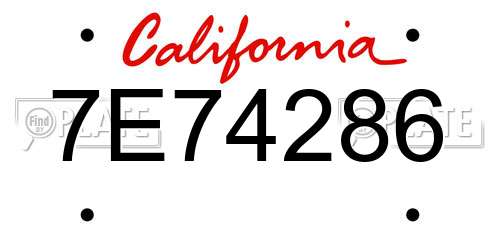 7E74286 California License Plate