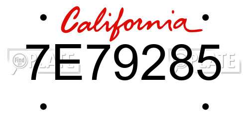 7E79285 California License Plate