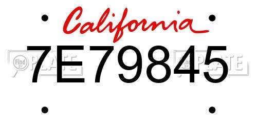 7E79845 California License Plate