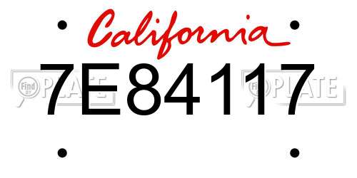 7E84117 California License Plate
