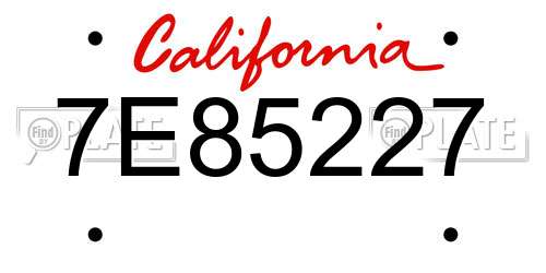 7E85227 California License Plate