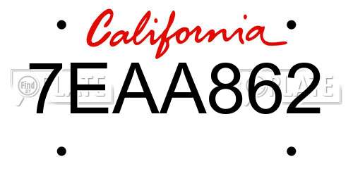 7EAA862 California License Plate