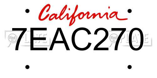 7EAC270 California License Plate