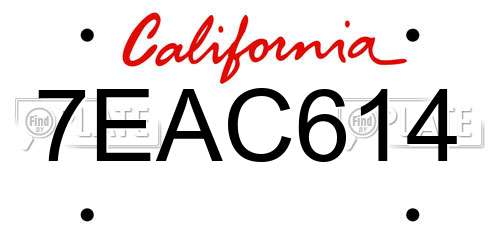 7EAC614 California License Plate