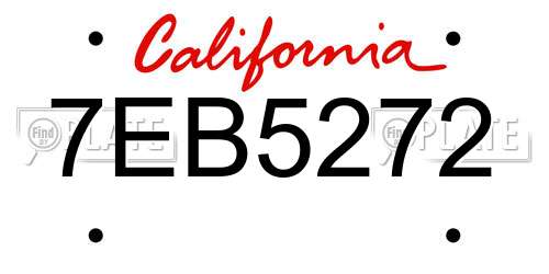 7EB5272 California License Plate