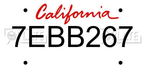 7EBB267 California License Plate